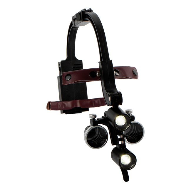 DY-420 - бестеневой налобный осветитель в комплекте с бинокулярными лупами 3.5x, в металлическом кейсе | Yuyo (Китай)